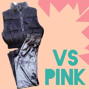 🆕VS PINK Velvet Vest & Joggers